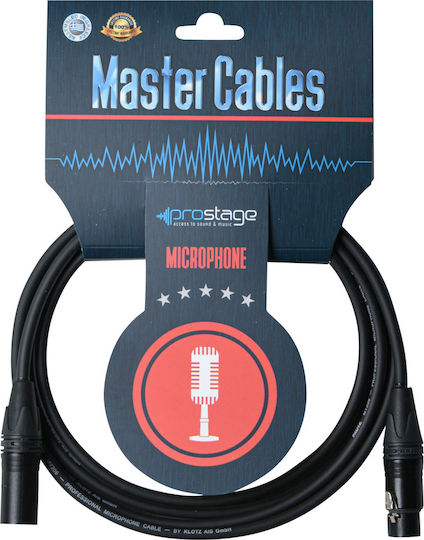 Prostage Cable XLR male - XLR female Μαύρο 5m (MB-B05)