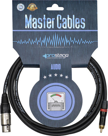 Prostage Kabel XLR-Buchse - RCA-Stecker Schwarz 7m RCF-07