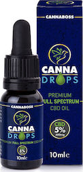 Cannaboss CannaDrops Premium Full Spectrum CBD Oil 5% 500mg 10ml