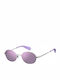 Polaroid Women's Sunglasses with Silver Metal Frame and Purple Polarized Lens PLD6066/S B6E/A2