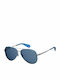 Polaroid Men's Sunglasses with Silver Metal Frame and Blue Lens PLD 6069/S/X V84/C3