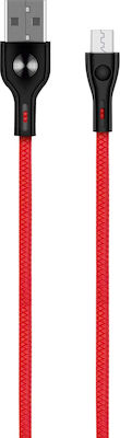 Powertech Eco PVC Copper 1m Braided USB 2.0 to micro USB Cable Red (PTR-0005)