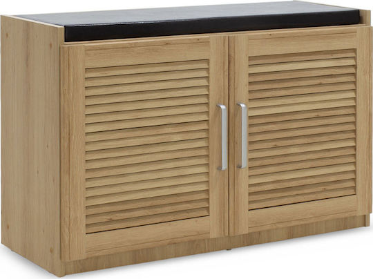 Ξύλινη Παπουτσοθήκη Crispy με 3 Ράφια Μπεζ Μ94xΠ34.5xΥ60cm