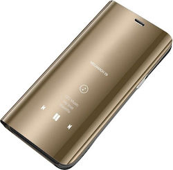 Hurtel Clear View Plastic Book Gold (Galaxy S10)