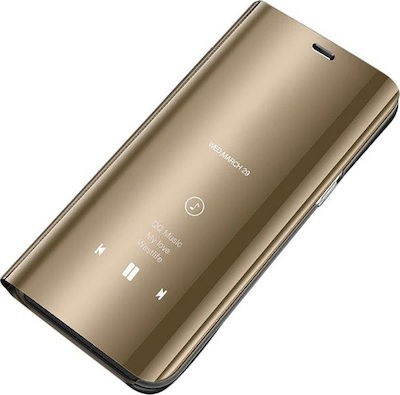 Hurtel Clear View Buchen Sie Kunststoff Gold (Galaxy S10+)