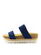 Tamaris Anatomic Women's Suede Platform Wedge Sandals Navy Blue