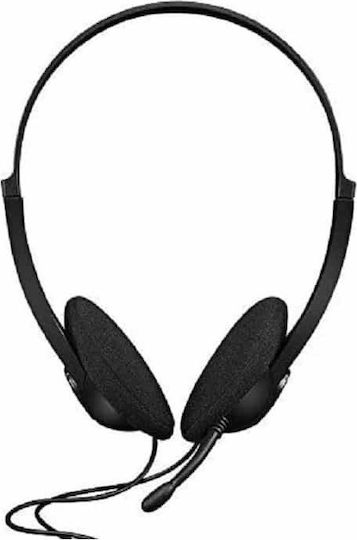 CNE-CHS01B On Ear Multimedia Headphones with Microphone and 3.5mm Jack Connection