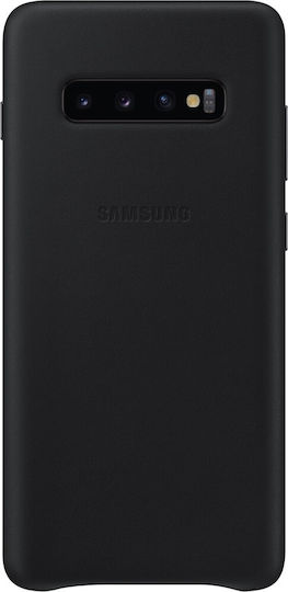 Samsung Back Cover Δερμάτινο Μαύρο (Galaxy S10+)