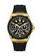 Guess Ανδρικό Ρολόι 46mm Χρονογράφος Μπαταρίας με Μαύρο Καουτσούκ Λουράκι
