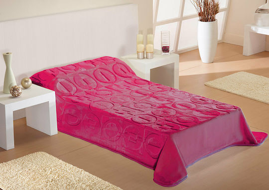 Dimcol Embossed Single Blanket 160x220cm Fuchsia