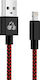 Powertech Braided USB-A la Cablu Lightning Roșu 1m (PTR-0031)