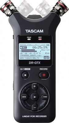 Tascam DR-07X Stereo Battery Powered Portable Audio Digital Recorder with Memory Card and USB Power Supply for 17 Hours Recording