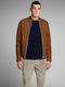 Jack & Jones Men's Leather Biker Jacket Tabac Brown