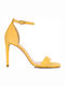 Sante Wildleder Damen Sandalen mit Dünn hohem Absatz in Gelb Farbe