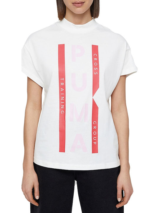 Puma Women's Athletic T-shirt Polka Dot White