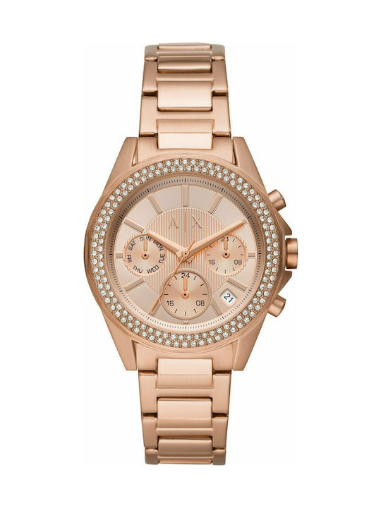 Armani Exchange Uhr Chronograph mit Rose Gold Metallarmband AX5652