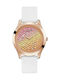 Guess Women's Watch with White Rubber Strap