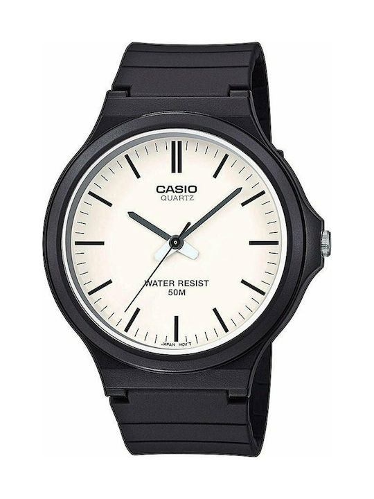 Casio Ρολόι Μπαταρίας με Μαύρο Καουτσούκ Λουράκι