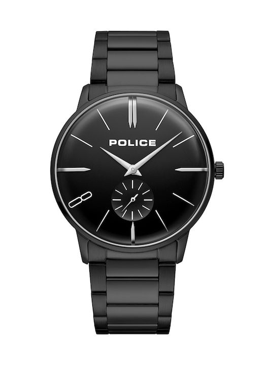 Police Puno Uhr Batterie mit Schwarz Metallarmband