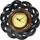 Artekko Wall Clock Wooden Black Ø20cm