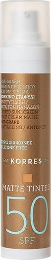 Korres Rote Traube Wasserdicht Sonnencreme Creme Gesicht SPF50 mit Farbe 50ml