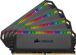 Corsair Dominator Platinum RGB 32GB DDR4 RAM με 4 Modules (4x8GB) και Ταχύτητα 3200 για Desktop