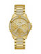 Guess Lady Frontier Uhr Chronograph mit Gold Metallarmband