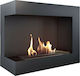 Kratki Delta L 600 Tuv Indoor Wall Mounted Bioethanol Fireplace Black 60x28x48cm