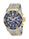 Invicta Pro Diver Uhr Chronograph Batterie mit Silber Metallarmband