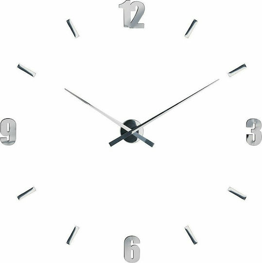Mirror Numbers Do It Yourself 3D Wall Clock Sticker Plastic Silver Ø70cm