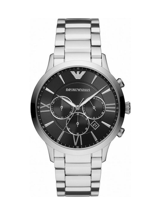 Emporio Armani Giovanni Watch Chronograph Battery with Silver Metal Bracelet