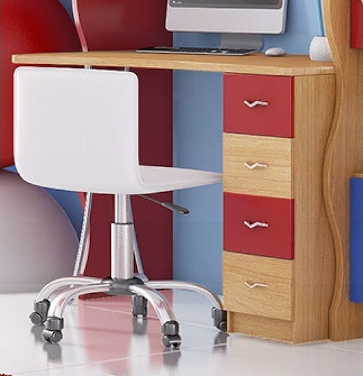 Rodos 3 Kids Desk made of Solid Wood Brown 120x60x78cm