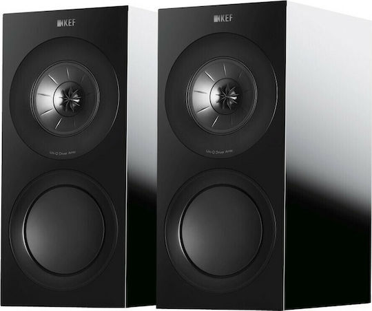 Kef R3 Ζεύγος Ηχείων Hi-Fi Βιβλιοθήκης 180W 3 Δρόμων Π19.96xΒ33.55xΥ42.2εκ. Μαύρο Γυαλιστερό