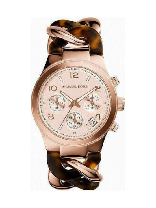 Michael Kors Runway Γυναικείο Ρολόι 38mm Χρονογράφος Μπαταρίας με Μεταλλικό Μπρασελέ