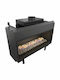 Kratki Leo 100 G31 37 MBAR Ενεργειακό Τζάκι Αερίου 9.2kW Ίσιο με Σταθερή Πόρτα