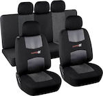 Compass Polyester Seat Covers Set 9pcs Carbon Dark Black