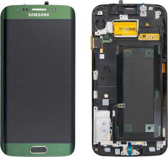 Samsung Screen with Touch Mechanism and Frame for Galaxy S6 Edge (Green)