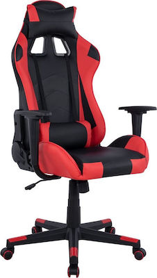 HomeMarkt HM1137.01 Καρέκλα Gaming Δερματίνης με Ρυθμιζόμενα Μπράτσα Κόκκινη