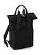 Bagbase Twin Handle Roll-Top Men's Fabric Backpack Black 14lt