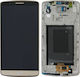 LG Screen with Touch Mechanism and Frame for LG G3 (Gold)