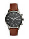 Fossil Townsman Uhr Chronograph Batterie mit Braun Lederarmband