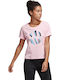 Adidas Aop Pack Women's Athletic Oversized T-shirt Polka Dot Pink