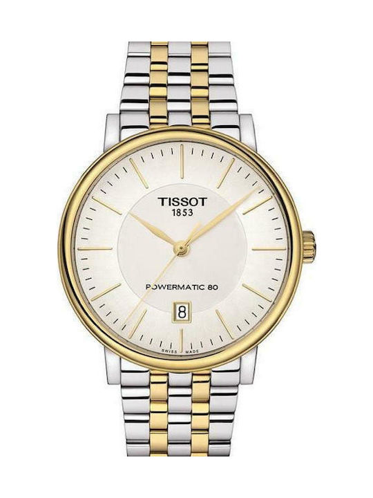 Tissot Carson Premium Powermatic 80 Watch Automatic with Silver Metal Bracelet