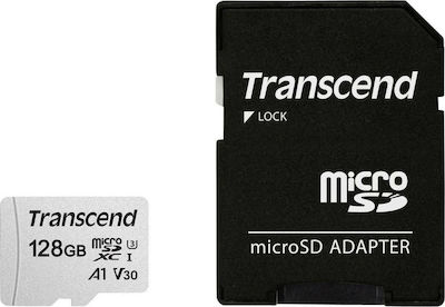 Transcend 300s microSDXC 128GB Class 10 U3 V30 A1 UHS-I με αντάπτορα