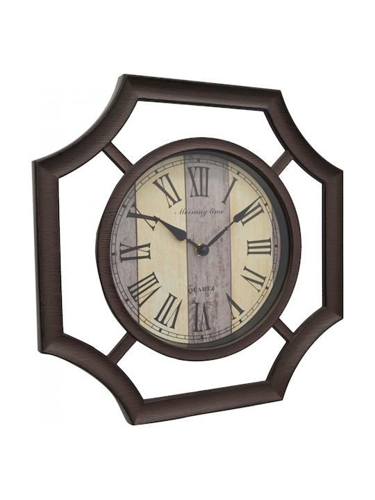 Ankor Silent Antique Wall Clock Plastic Brown 33x33cm