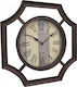 Ankor Silent Antique Wall Clock Plastic Brown 33x33cm