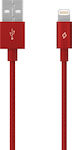 TTEC Braided USB-A to Lightning Cable Red 1m (2DKM02K)