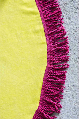 Nima Vibe Beach Towel Round Cotton Yellow Diameter 150cm. 20856