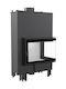 Kratki MBM PW 10 P BS W Wood Fireplace Insert Radiator with Right Corner Window 12kW Closed Expansion Tank