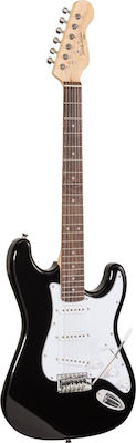 Soundsation Electric Guitar Rider Standard S with SSS Pickups Layout, Tremolo, Rosewood Fretboard in Black